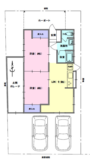【間取り】 | 両三柳K貸家