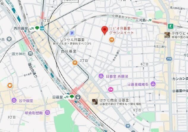 リビオ日暮里グランスイートの地図|周辺地図