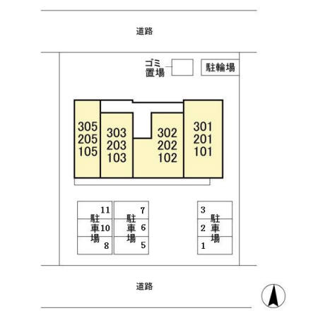 アローヒルズAの区画図