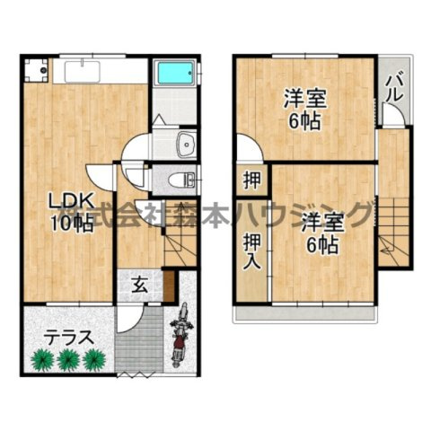 【間取り】 | 　寝屋川市御幸東町17戸建貸家