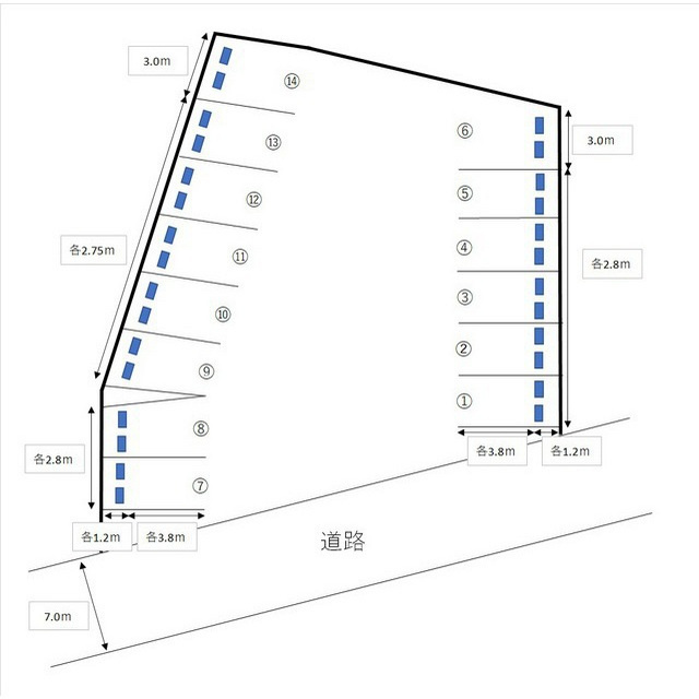 岐阜市蔵前６丁目の駐車場の間取り