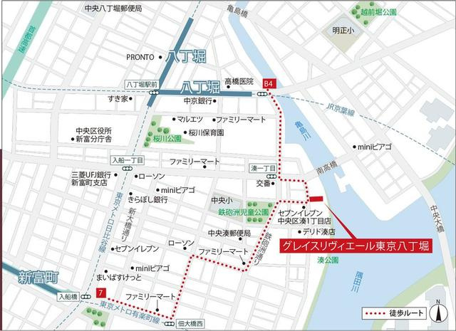 グレイスリヴィエール東京八丁堀の地図