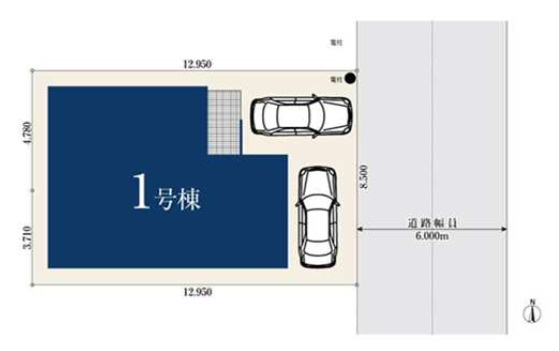 【仲介手数料無料】所沢市　北秋津　全１棟　所沢市の新築住宅なら西武ハウジングの区画図