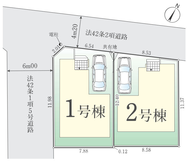 【仲介手数料無料】所沢市久米３期全２棟１号棟　所沢の新築住宅なら西武ハウジングの区画図
