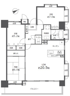 【間取り】 | ライオンズマンション平野町リバーステージ