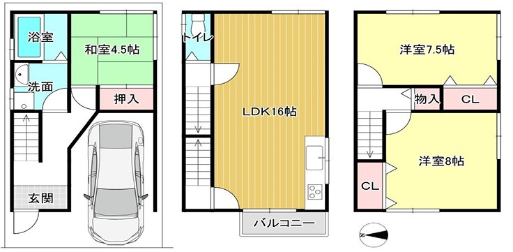 野村中町　中古一戸建ての間取り|間取り図はいかがですか？ご希望を叶える間取りですか？リビングの広さは？水回りの位置は？カウンターキッチン？など色々な情報が集約されています。弊社ではリフォームなどのご相談も承っております。