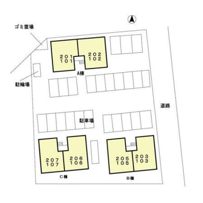 【区画図】 | Ｄ’コート南横市 Ｃ棟