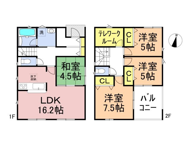 【商談中】クワイエ　岐阜市日野南第３　全２区画分譲の間取り|■２号棟　■ヤマダ不動産　株式会社リライフ　
■夢のマイホーム購入をフルサポートします！