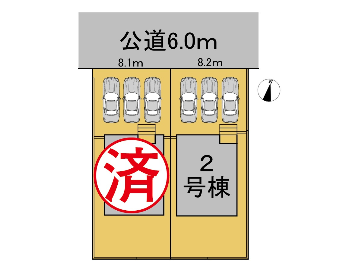 【商談中】クワイエ　岐阜市日野南第３　全２区画分譲の区画図|■区画図
■YAMADA電機の　ヤマダ不動産　株式会社リライフ　
いつでもお問合わせ下さい。