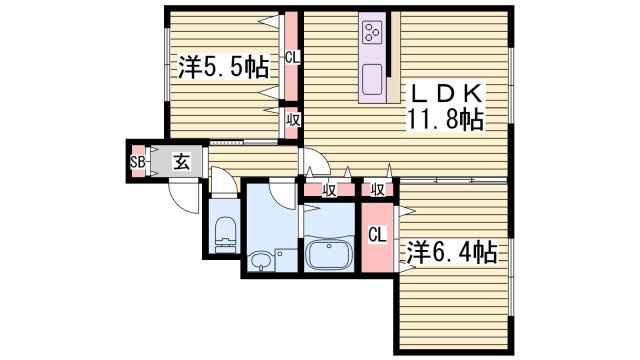 エミマリー川西台の間取り
