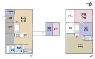 【間取り】 | 戸坂新町二丁目　戸建 | 2LDK　駐車3台可（車種による）