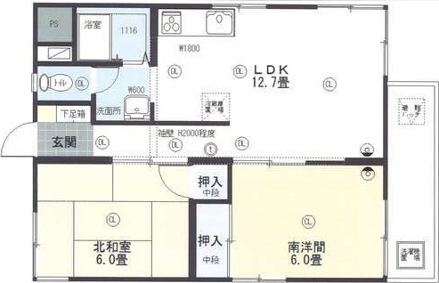 霞ヶ丘ハイツの間取り