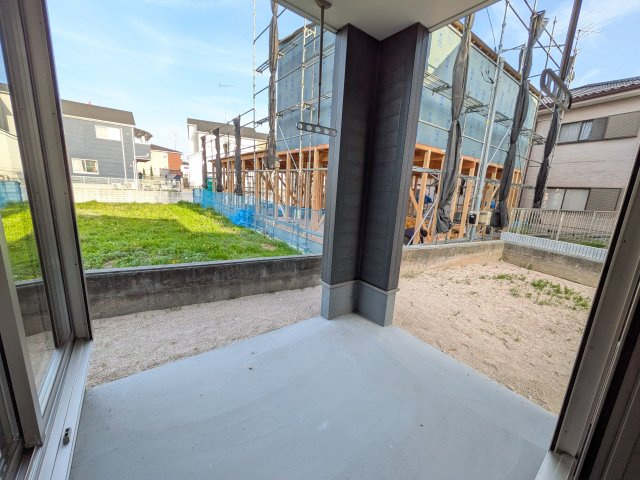 石岡市府中　第1　新築戸建て　3号棟のバルコニー|バルコニースペースは、日当たり良好で毎日の洗濯物干しに最適です。