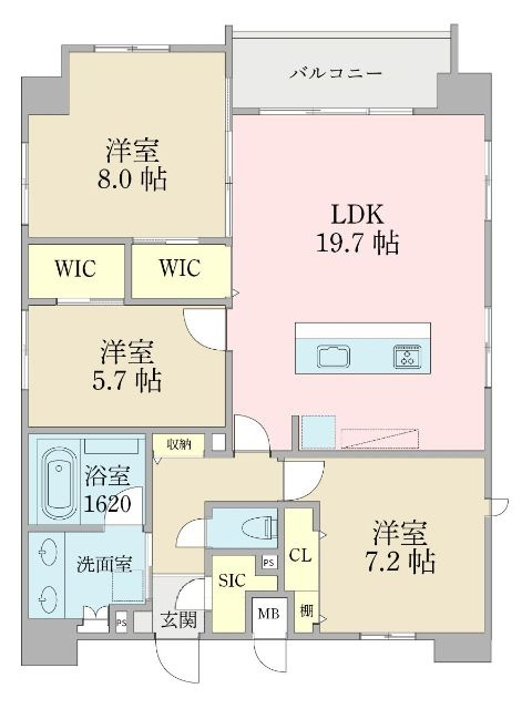 Ｓクラージュ西新の間取り