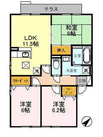【間取り】 | セジュール嘉平 E棟