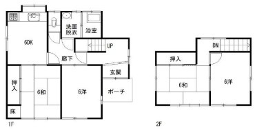 【開放感あふれる角地】高知市瀬戸2丁目　中古一戸建ての間取り|全居室6帖以の4DK住宅☆