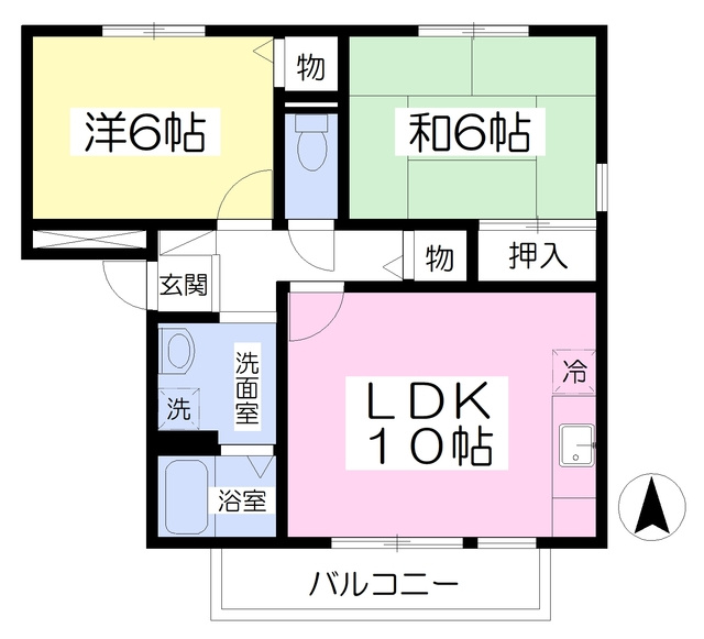 熊本市南区馬渡１丁目のアパートの間取り