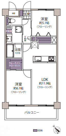 【間取り】 | シティマンション平尾☆仲介手数料無料☆