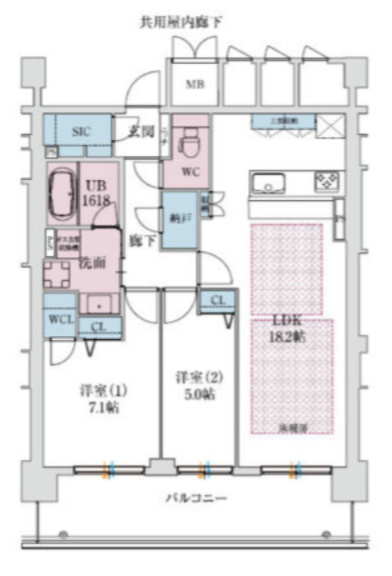 スプランディッド本町東DUEの間取り