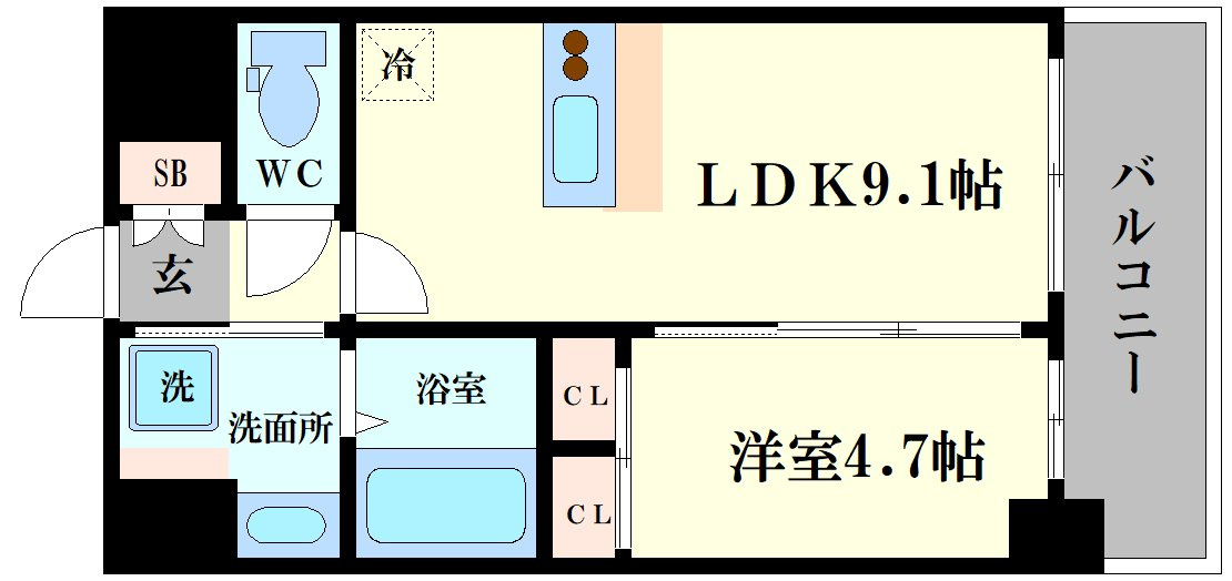 プレジオ恵美須の間取り