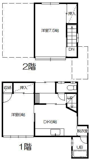 大畠貸家の間取り