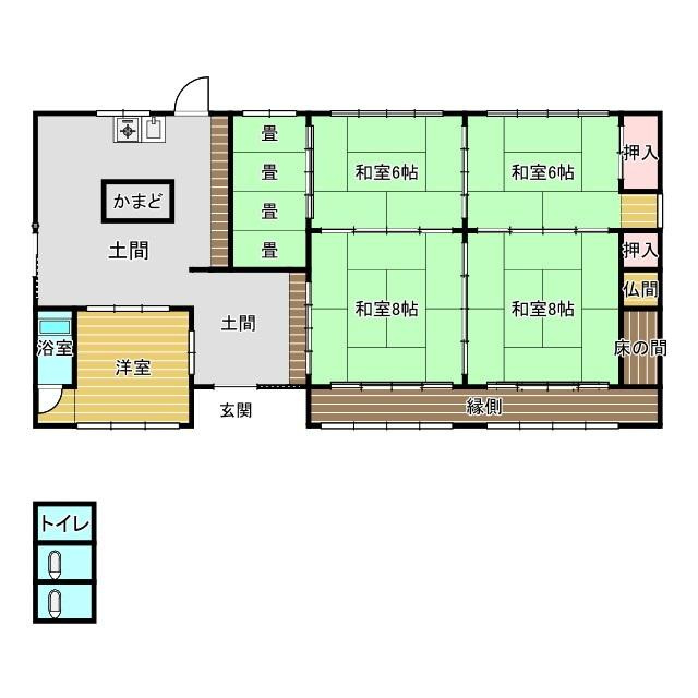 綾部市忠町古民家の間取り