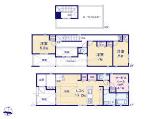 【間取り】 | 名古屋市昭和区塩付通７丁目17【仲介手数料無料】新築一戸建て　2号棟
