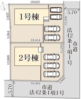 小美玉市上玉里　第2　新築戸建て　1号棟の区画図|区画図です♪