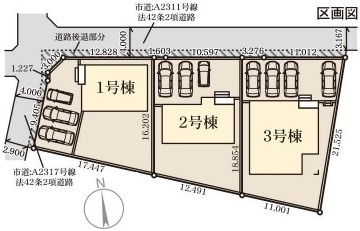石岡市府中　第1　新築戸建て　2号棟の区画図|区画図です♪