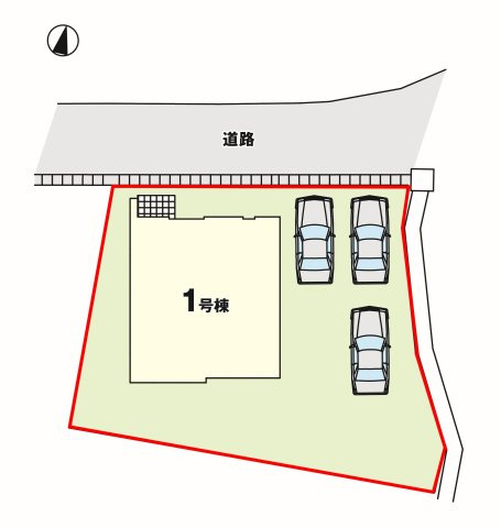 郡山市富久山町福原字水尾沢　　　  １号棟　　行健小学校、行健中学区　の区画図
