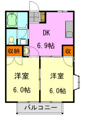 【間取り】 | サニーハイツ大森台A