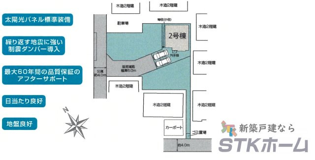 仲介手数料無料　久喜市本町2丁目10-12　新築戸建　全１棟の区画図