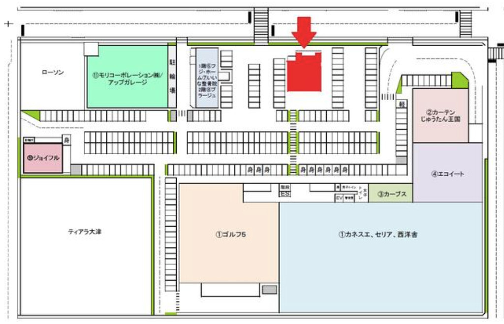 大津市萱野浦の店舗一部の間取り