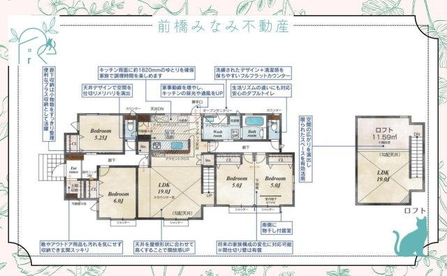 【新築平屋】高崎市新町　３号棟(全３棟)　ブルーミングガーデン　新築建売分譲の間取り