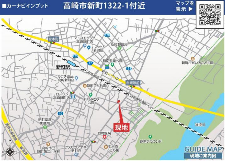 【新築平屋】高崎市新町　３号棟(全３棟)　ブルーミングガーデン　新築建売分譲の地図