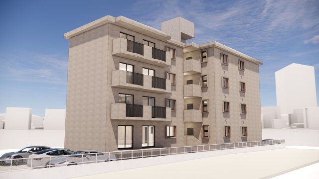 那覇市天久１丁目の賃貸マンションの外観パース