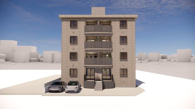 那覇市天久１丁目の賃貸マンションの外観パース