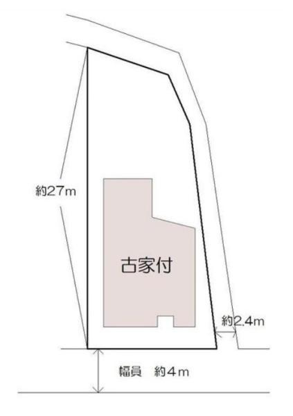桜井市金屋　建築条件なし土地の土地図