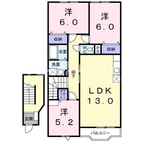 西小路ハイツⅢの間取り