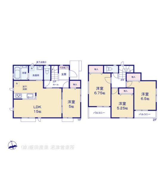 沼津市東熊堂の新築一戸建の間取り