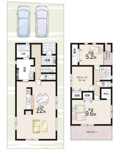 ●奈良市芝辻町　第5期　新築一戸建ての間取り|2号地