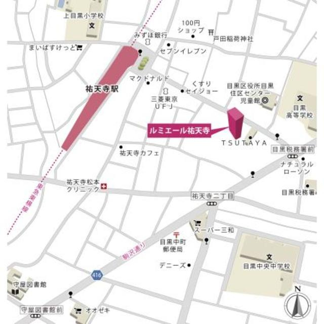 ルミエール祐天寺の地図