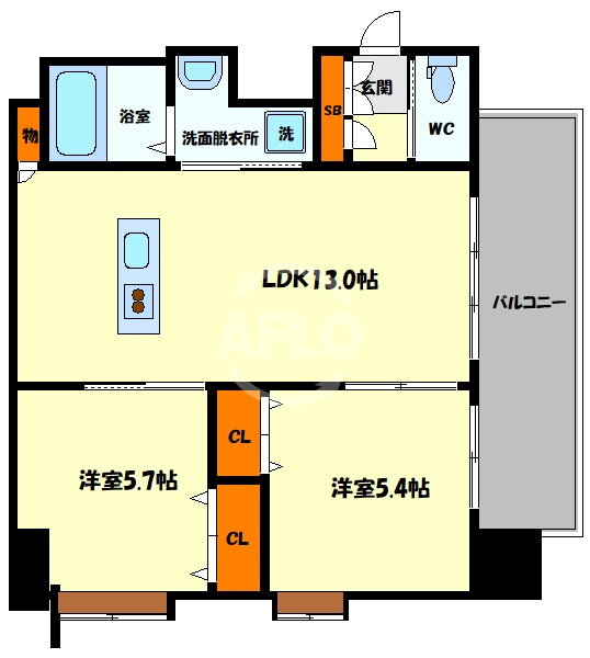 W.O.B.KYOBASHIの間取り|W.O.B.京橋　間取り