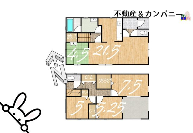 クレイドルガーデン星岡第1-1号棟　松山市星岡三丁目新築戸建の間取り