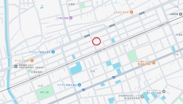 姫路市大津区恵美酒1丁目　　　山陽電鉄「山陽天満駅」徒歩12分の地図