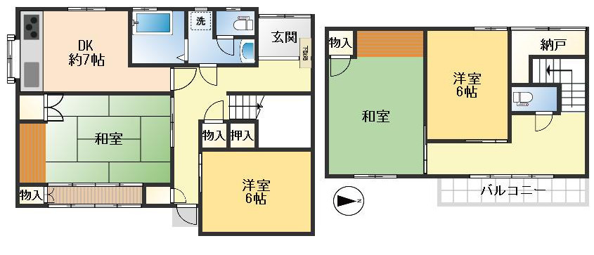 豊中市千里園1丁目　中古戸建の間取り