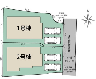 【区画図】 | 南志賀２丁目　全２棟１期１号棟