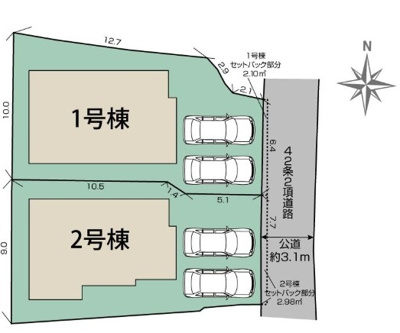 【区画図】 | 南志賀２丁目　全２棟１期１号棟