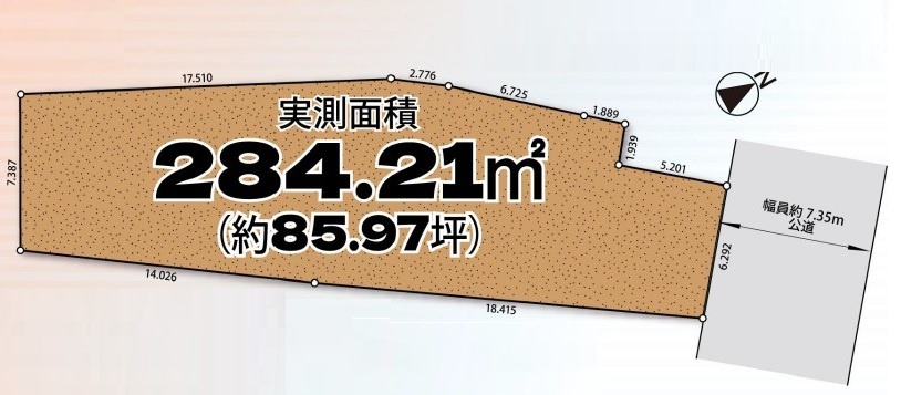 鶴ヶ島市脚折売地の土地図