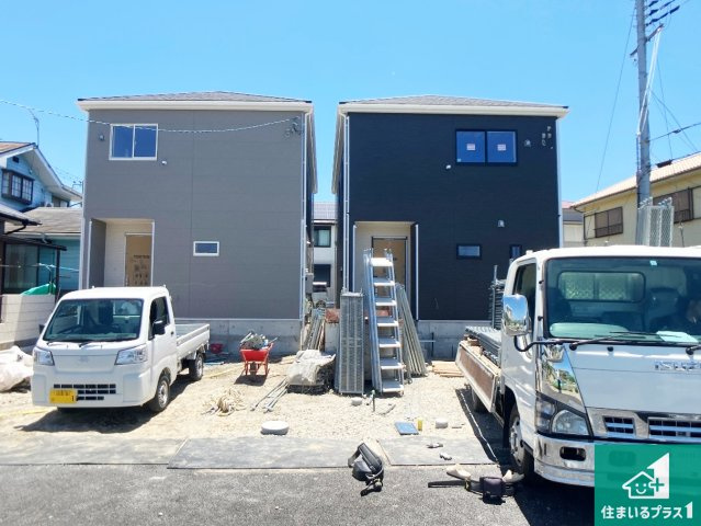 加古川市加古川町友沢　第8期　新築一戸建ての外観|周辺は落ち着いた街並みの住宅地！子育てがしやすい住環境です！まだ未完成ですが、現地でしかわからない事もございます。是非一度ご覧ください。